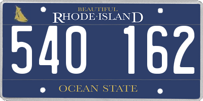 RI license plate 540162