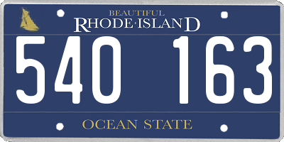 RI license plate 540163