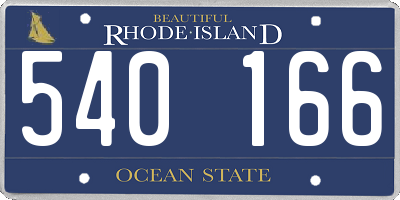 RI license plate 540166