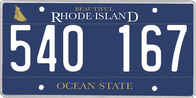 RI license plate 540167