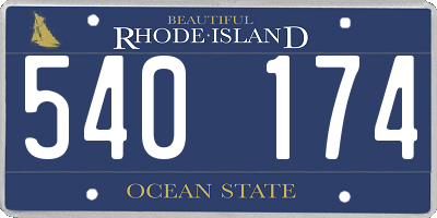RI license plate 540174