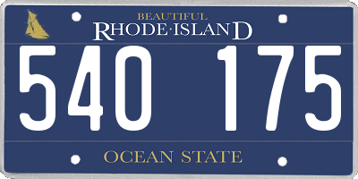 RI license plate 540175