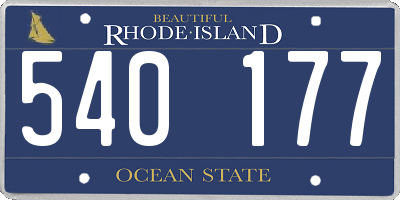 RI license plate 540177