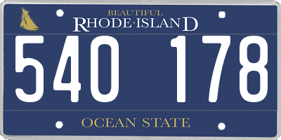 RI license plate 540178
