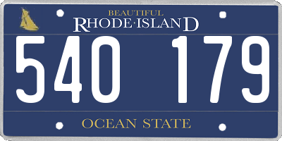 RI license plate 540179