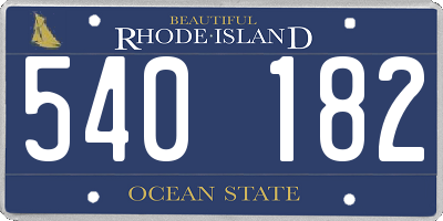 RI license plate 540182