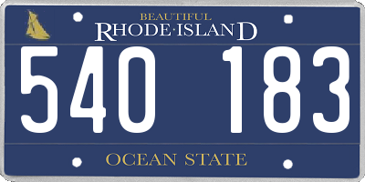 RI license plate 540183