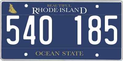 RI license plate 540185