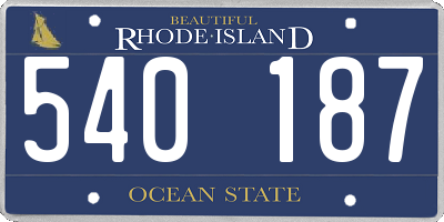 RI license plate 540187
