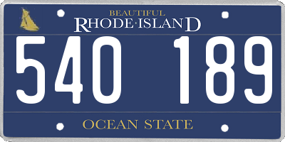 RI license plate 540189