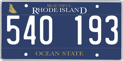 RI license plate 540193
