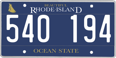 RI license plate 540194