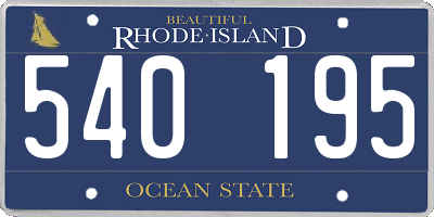 RI license plate 540195