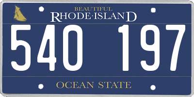 RI license plate 540197