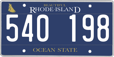 RI license plate 540198