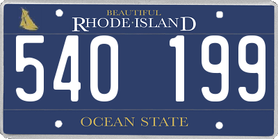 RI license plate 540199