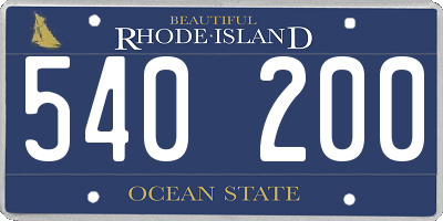 RI license plate 540200