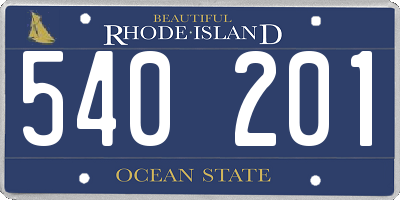 RI license plate 540201