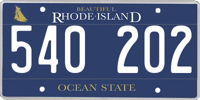 RI license plate 540202