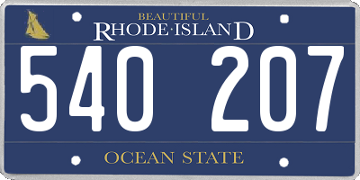 RI license plate 540207
