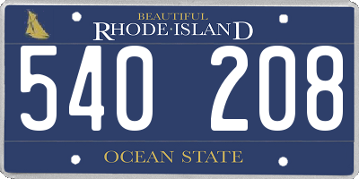 RI license plate 540208
