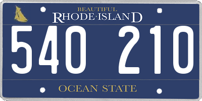 RI license plate 540210