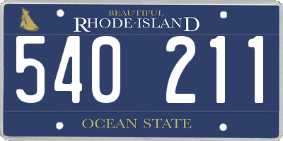 RI license plate 540211
