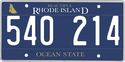 RI license plate 540214