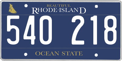 RI license plate 540218