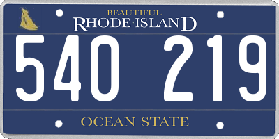RI license plate 540219