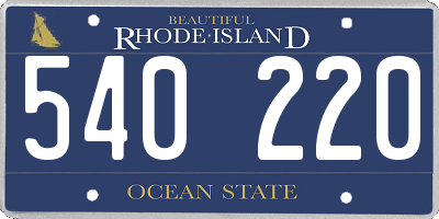 RI license plate 540220