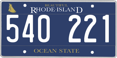 RI license plate 540221