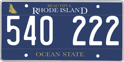 RI license plate 540222