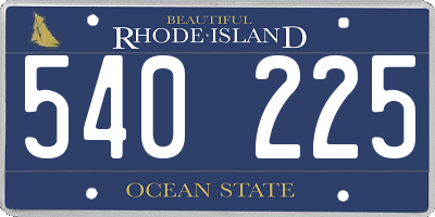 RI license plate 540225
