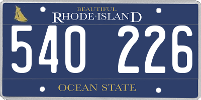 RI license plate 540226