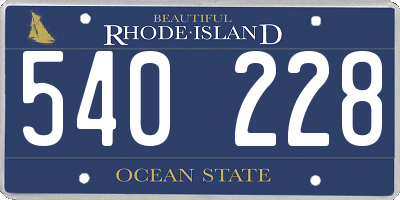 RI license plate 540228