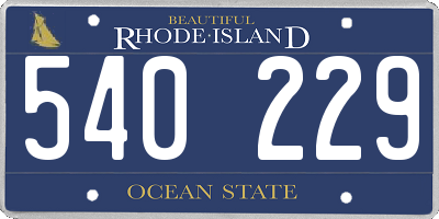 RI license plate 540229