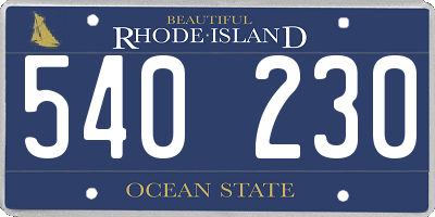 RI license plate 540230