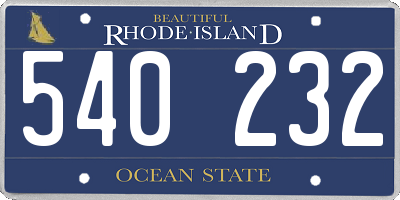 RI license plate 540232