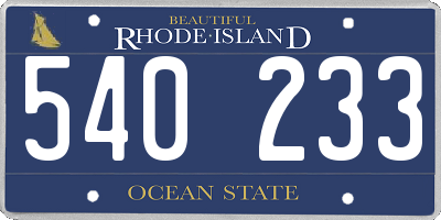 RI license plate 540233