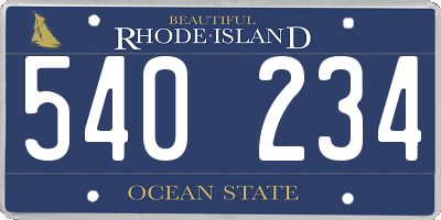 RI license plate 540234