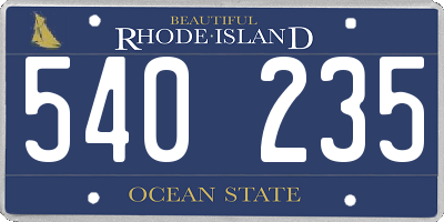 RI license plate 540235