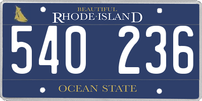 RI license plate 540236