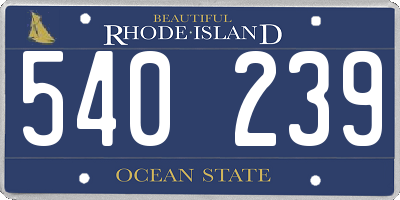 RI license plate 540239