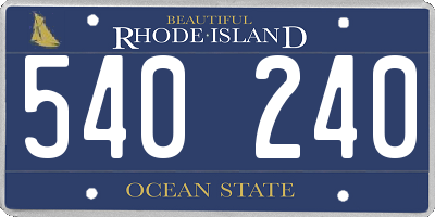 RI license plate 540240