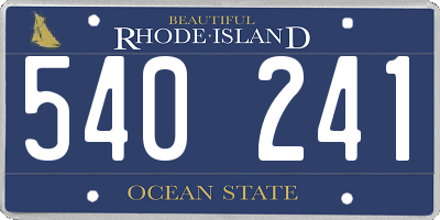 RI license plate 540241