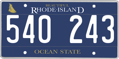 RI license plate 540243