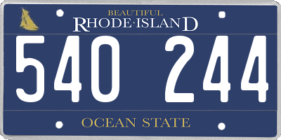 RI license plate 540244