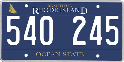 RI license plate 540245