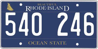 RI license plate 540246